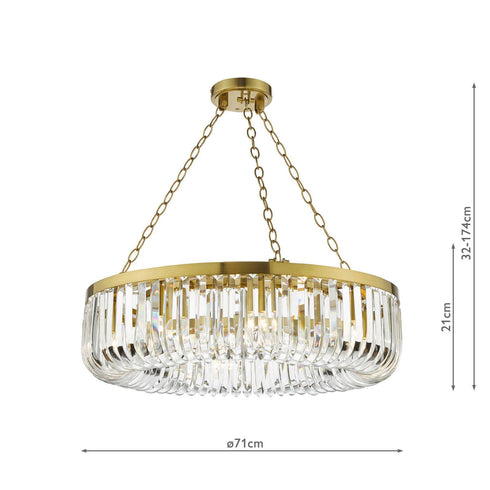 Signature 8 Light Gold Pendant